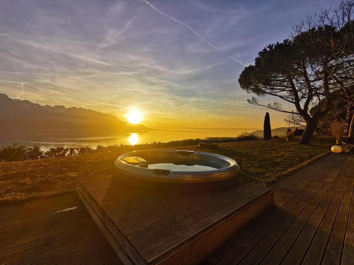 Sunset House With Gorgeous View Of The Lake Монтре Екстер'єр фото